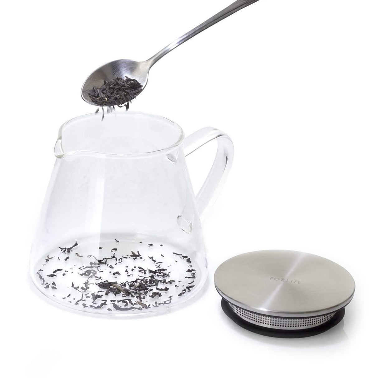 FORLIFE Fuji Glass Teapot with Filter Lid - 18-Ounces
