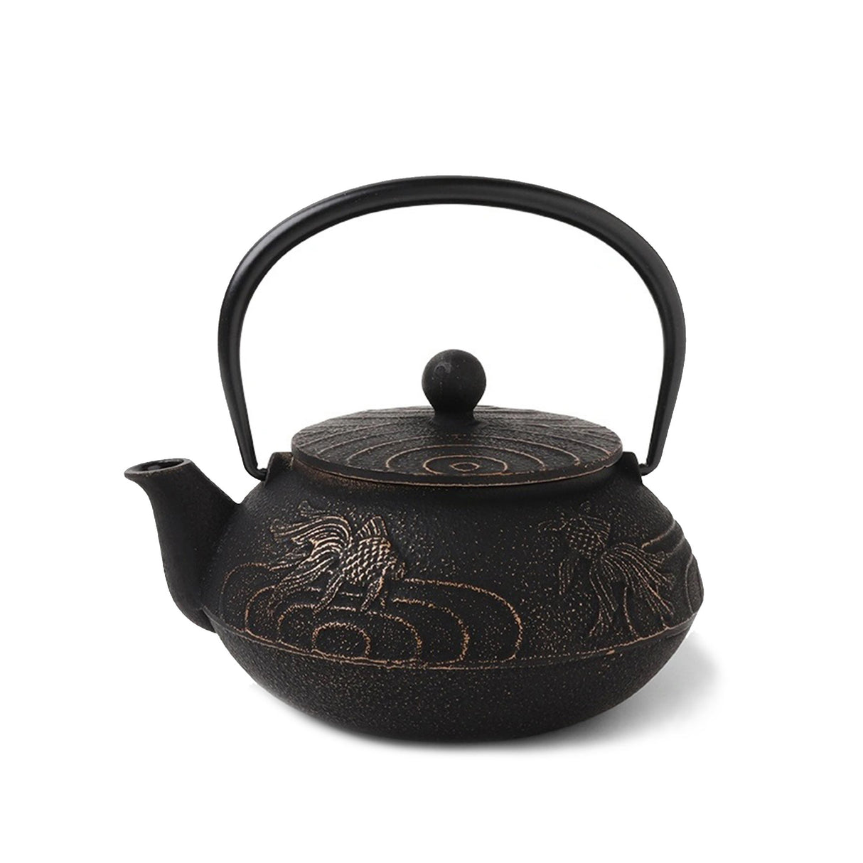 Black Goldfish Iron Teapot Tetsubin