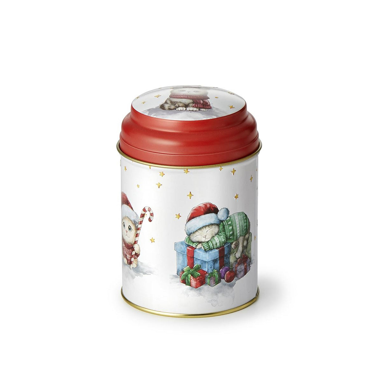 Christmas Cats Round Tea Tin Round - 125g