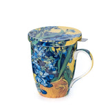 Van Gogh "Irises" Tea Mug w/ Infuser & Lid