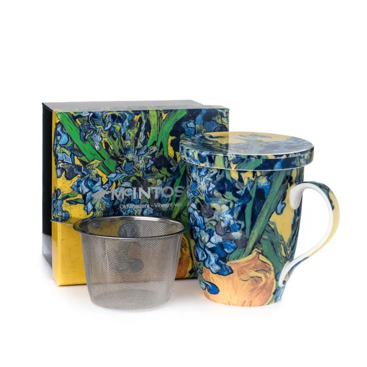 Van Gogh "Irises" Tea Mug w/ Infuser & Lid