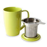 FORLIFE Curve Tall Tea Mug with Infuser and Lid