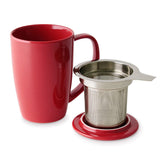 FORLIFE Curve Tall Tea Mug with Infuser and Lid